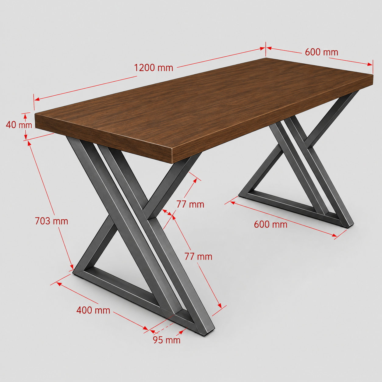 Mesa con Base en X